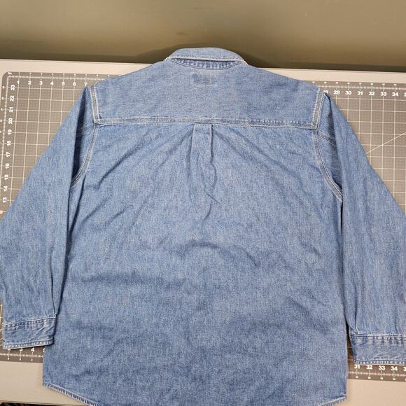 Vintage Carhartt Denim Shirt Large S97STW Metal Buttons Classic Workwear Read! - Picture 9 of 16